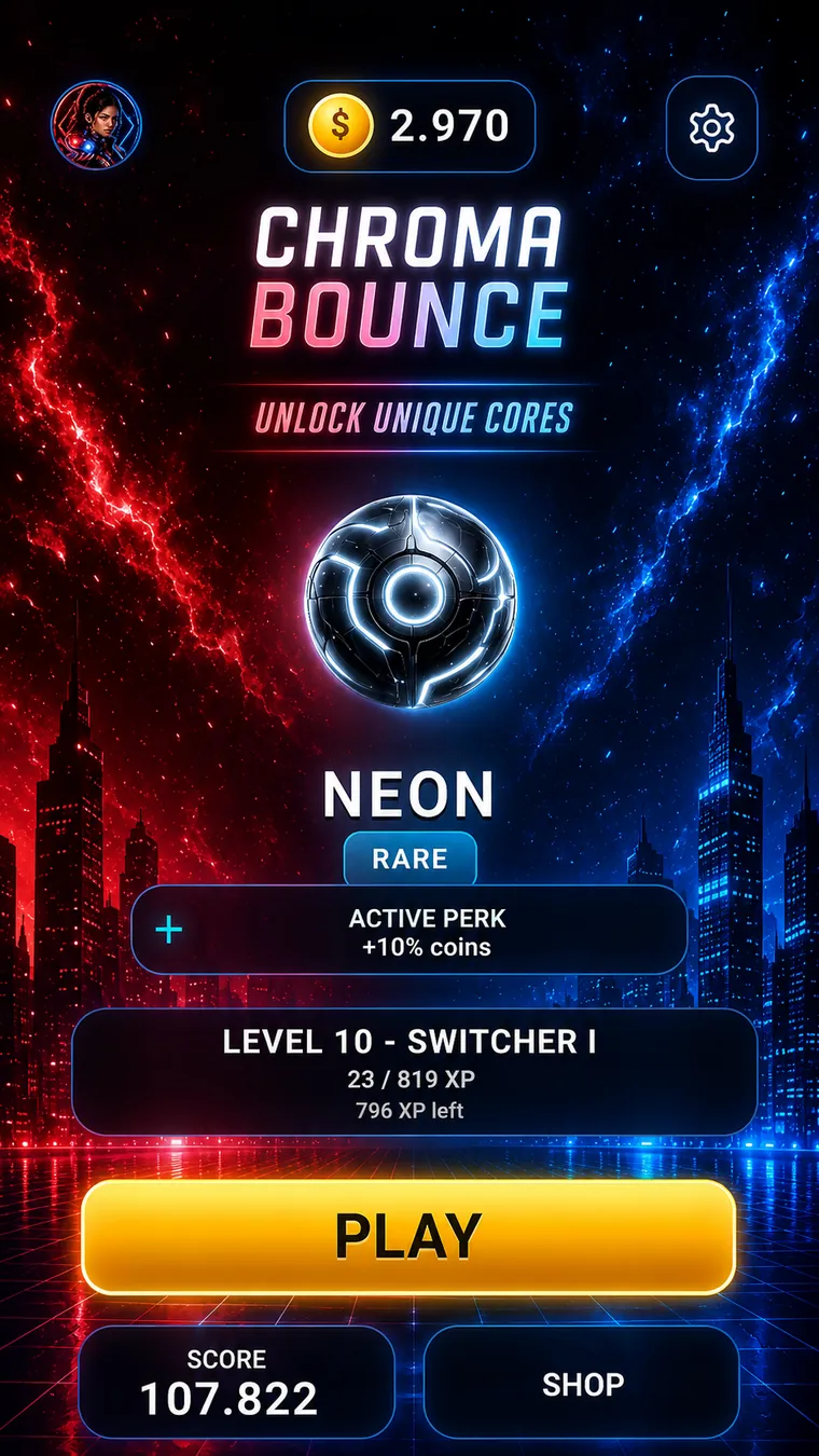 Chroma Bounce home screen